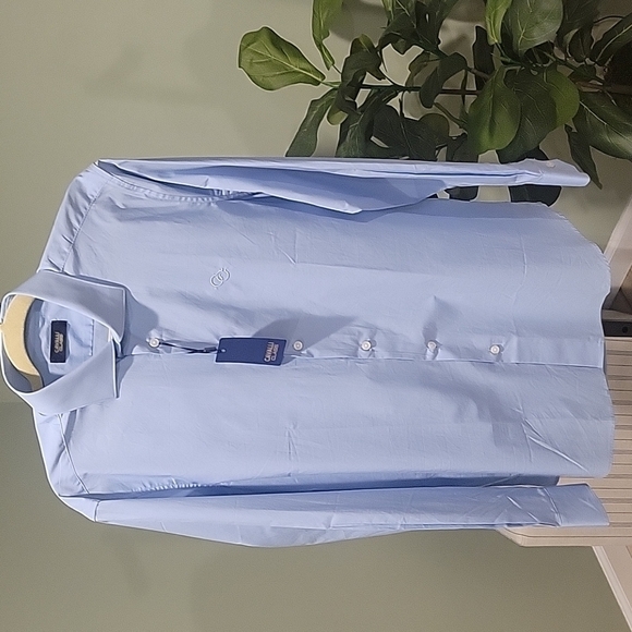 NEW! CAVALLI CLASS Light Blue Men's Comfort Fit Buttondown Shirt 17. - Picture 5 of 6